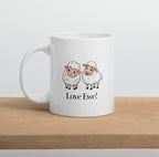 Love Ewe Sheep Mug, Cute Valentines Gift for Wife, Husband, Partner, Girlfriend or Boyfriend